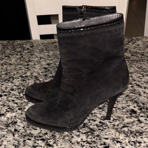 Stuart Weitzman Black Suede Heeled Boots Size 8.5